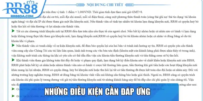 Những điều kiện cần đáp ứng 