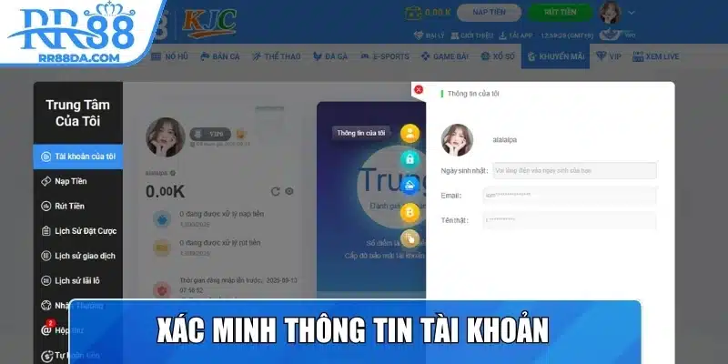 Xác minh thông tin tài khoản